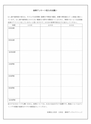 食事アンケート