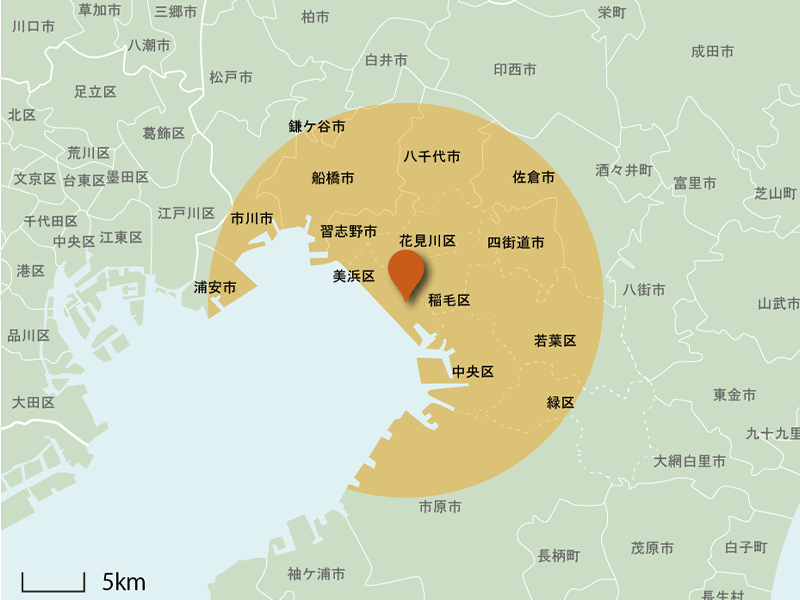 寒竹歯科医院訪問エリアマップ